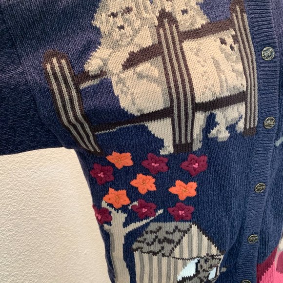 Northern Reflections cotton cardigan sweater size L dogs and puppies - Picture 3 of 16